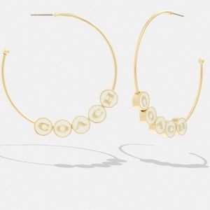 Coach Enamel Hoop Earrings